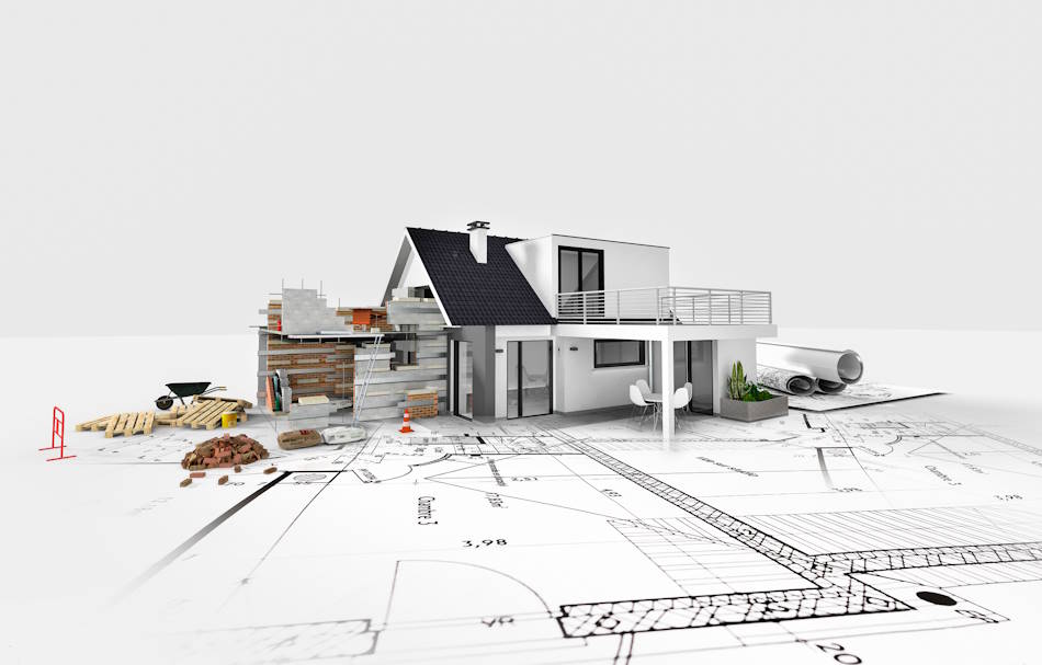 Modern house architecture design work.