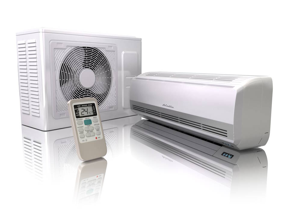 Air conditioner system isolated on white.